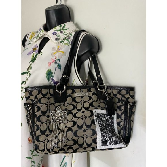 Coach Black Tote Bag Customized W/ embellishments - Picture 10 of 14